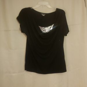 Black n silver sequin shirt.